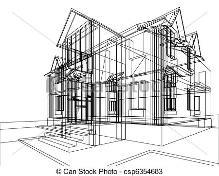 450x362 House Construction Sketch. Abstract Sketch Of House. Illustration - Building Construction Sketch