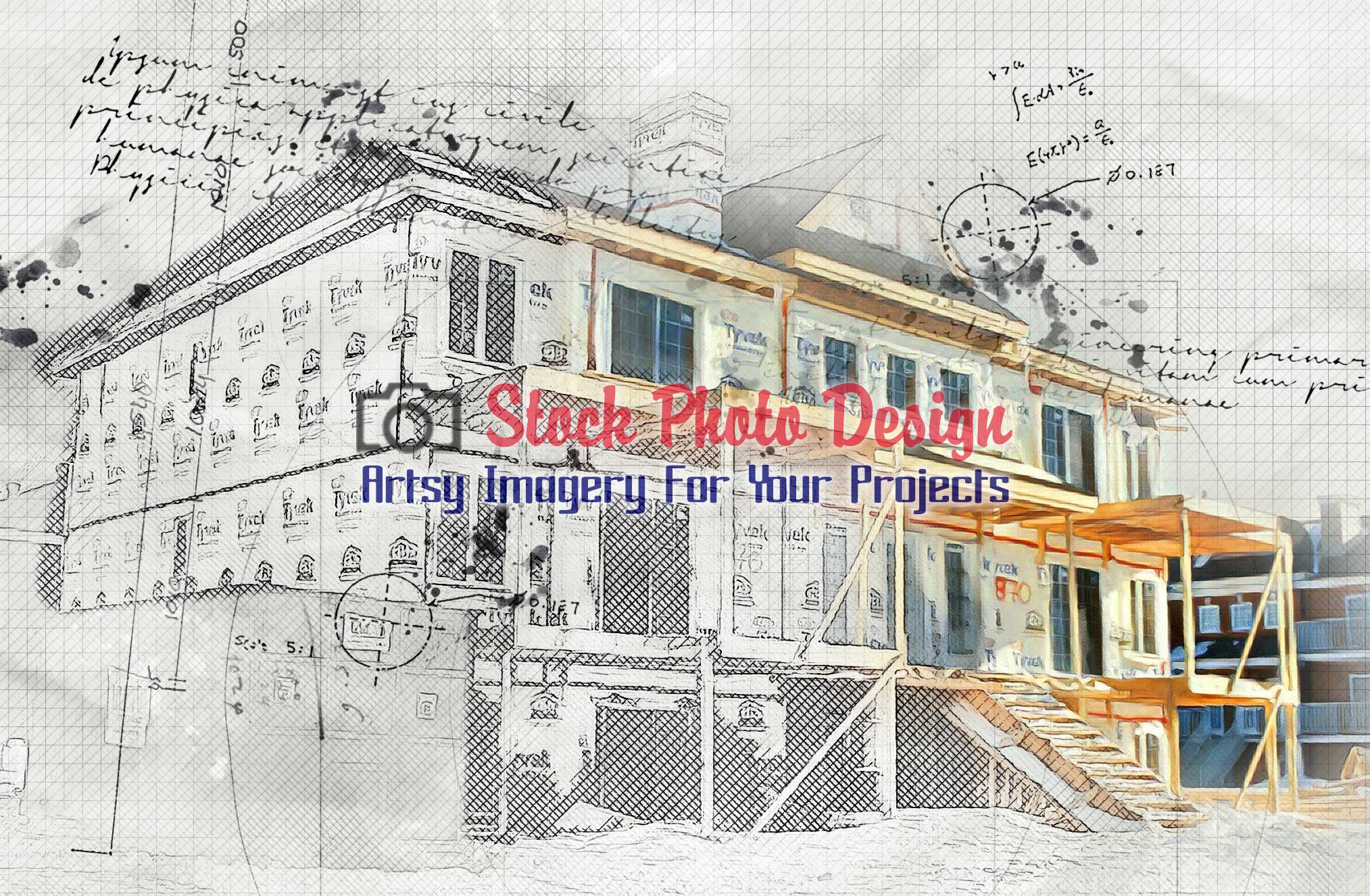 2027x1326 Modern Condo Building In Construction Sketch Drawing - Building Construction Sketch