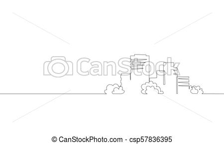 450x290 Single Continuous One Line Art City Building Construction - Building Construction Sketch