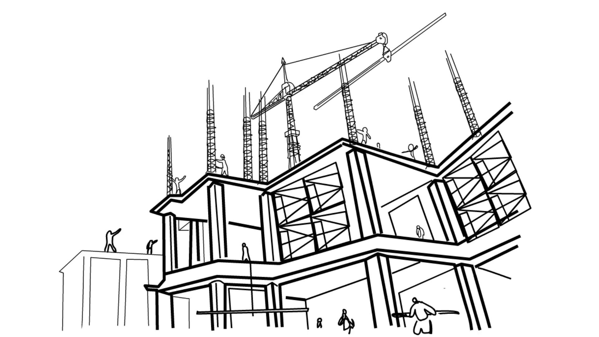 Building Construction Sketch at PaintingValley.com | Explore collection ...