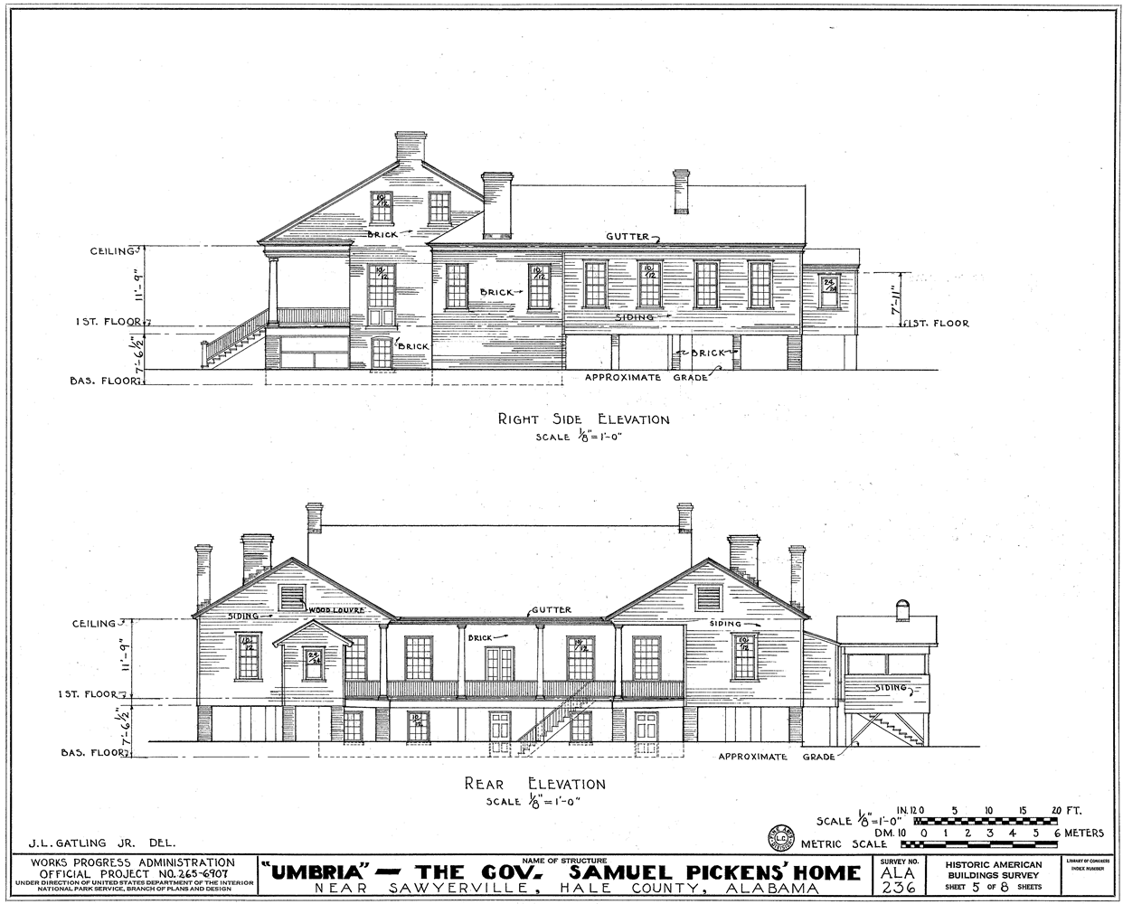 1242x1000 Fileumbria Plantation Architectural Drawing Of West And - Building Elevation Sketch