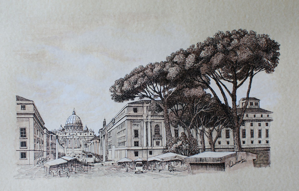 960x615 How To Draw A Building - Building Sketch Drawing