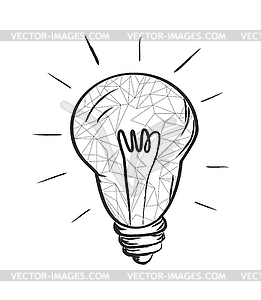 261x300 Electric Bulb Sketch With Abstract Light - Bulb Sketch