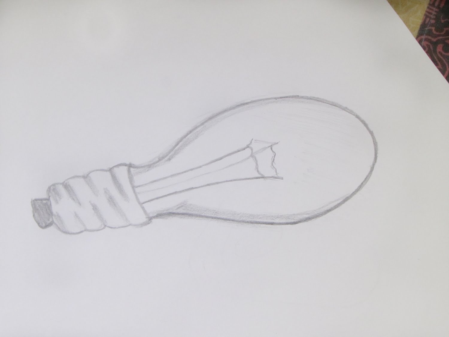 1500x1125 How To Draw And Sketch A Bulb Using Pencil - Bulb Sketch