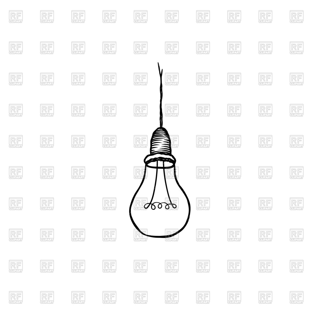 1200x1200 Lamp Bulb Isolated Sketch Vector Image Vector Artwork Of Icons - Bulb Sketch