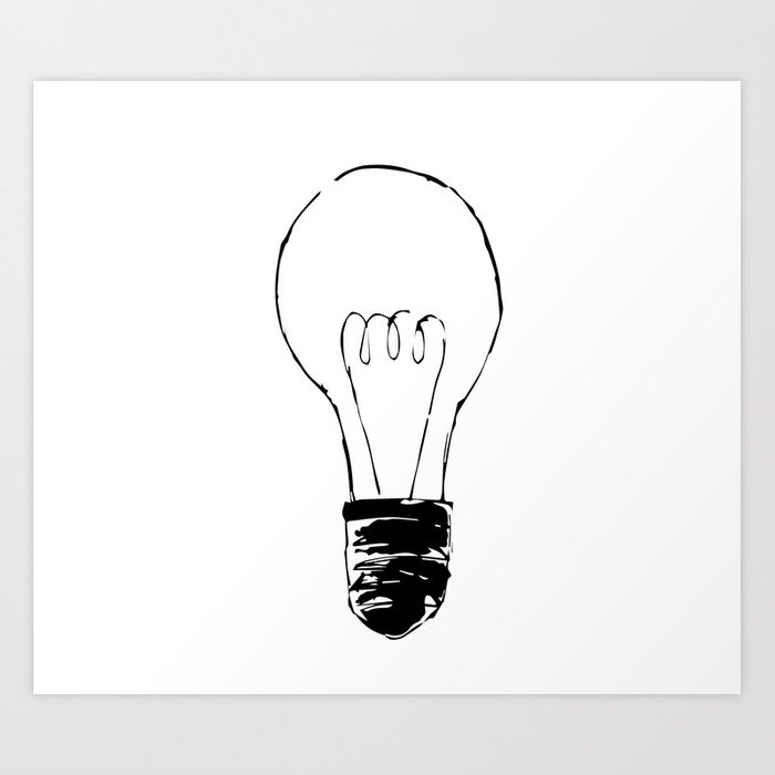700x700 Lightbulb Sketch Art Print By Stopthepresses Society6 - Bulb Sketch