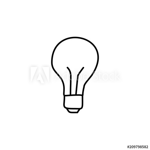 500x500 Bulb Sketch Icon. Element Of Education Icon For Mobile Concept And - Bulb Sketch