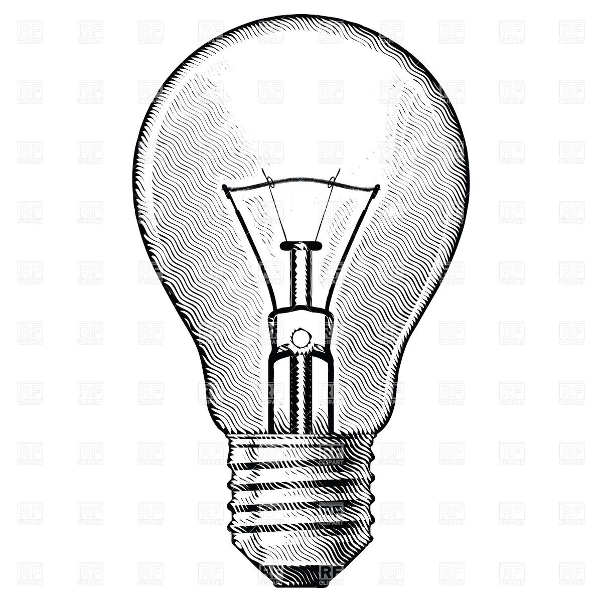1200x1200 Vintage Light Bulb Drawing - Bulb Sketch