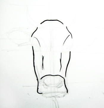 350x361 Bull Head Drawing Art Cow, Character Drawing And - Bull Face Sketch