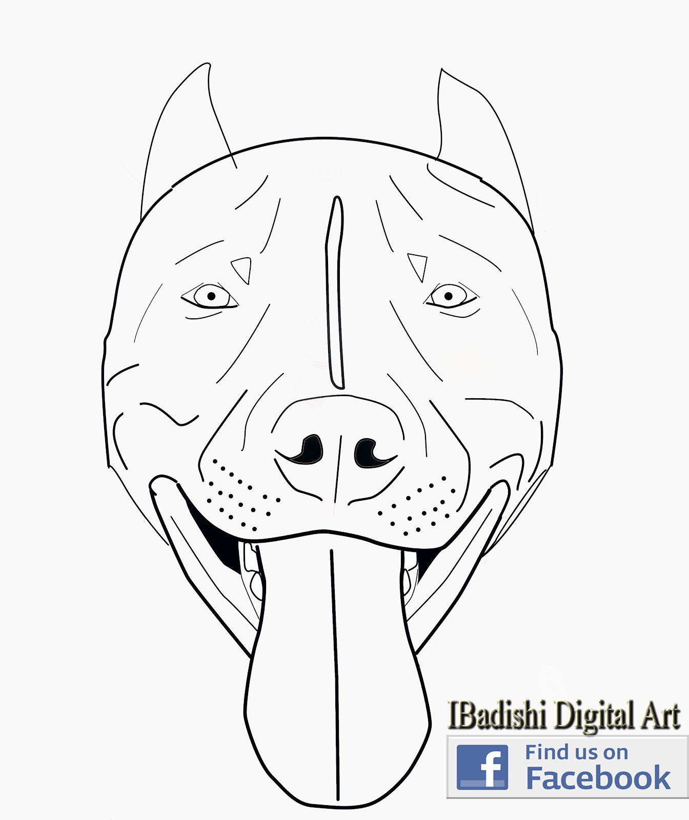 1344x1600 Easy Sketch To Bull Face Coloring Pages Pitbull Drawing Entrancing - Bull Face Sketch