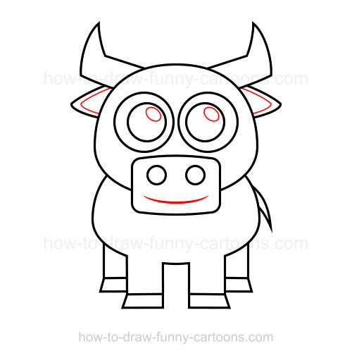 500x508 How To Draw A Bull - Bull Face Sketch