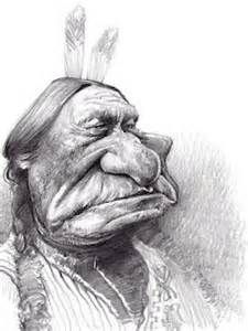 225x300 Sitting Bull Celebrity Lulz Caricatures, Celebrity - Bull Face Sketch