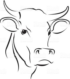 236x268 Bull Face Drawing Tole Painting Drawings, Painting - Bull Face Sketch