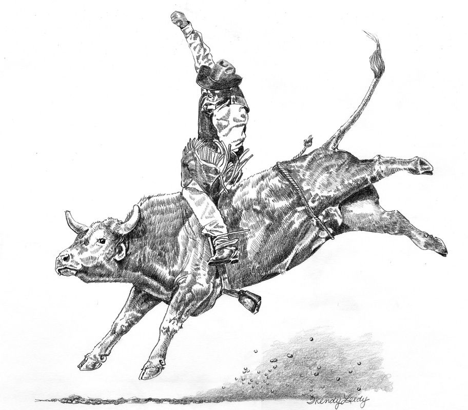 912x800 Bull Riding Drawings Cowboys Amp Rodeo - Bull Riding Sketches