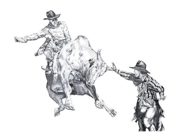 606x480 Bull Riding Drawings Dorris Designs - Bull Riding Sketches