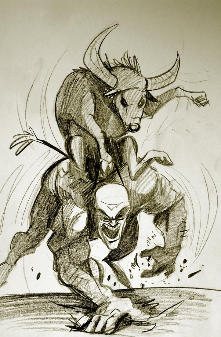 724x1104 Bull Riding Man By Heckthor - Bull Riding Sketches