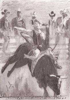 245x347 Art By Leola Walker (Southshoreartist) Rodeo Bull Riding Broncos - Bull Riding Sketches