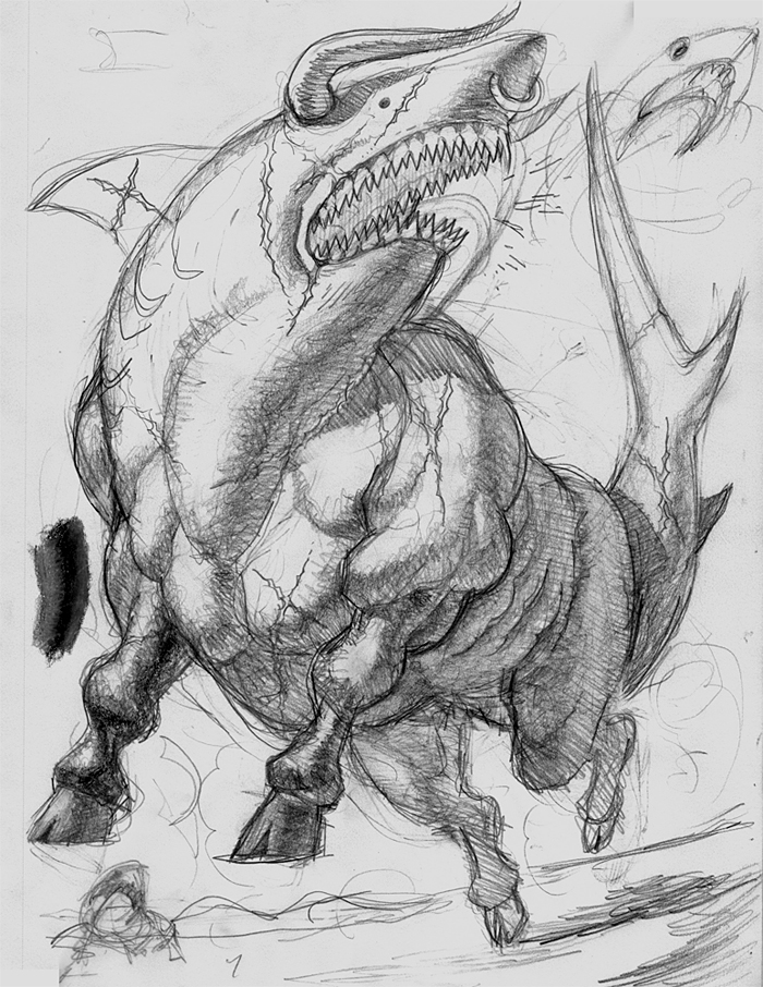 700x906 Bullshark Process Afu Chan Blog - Bull Shark Sketch