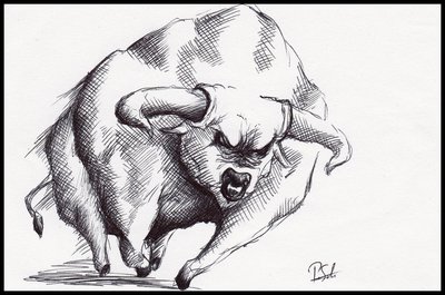 400x265 Bull Sketch By Petah55 - Bull Sketch