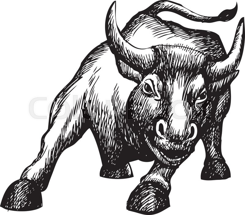 800x704 Freehand Sketch Illustration Of Charging Bull, Doodle Hand Drawn - Bull Sketch