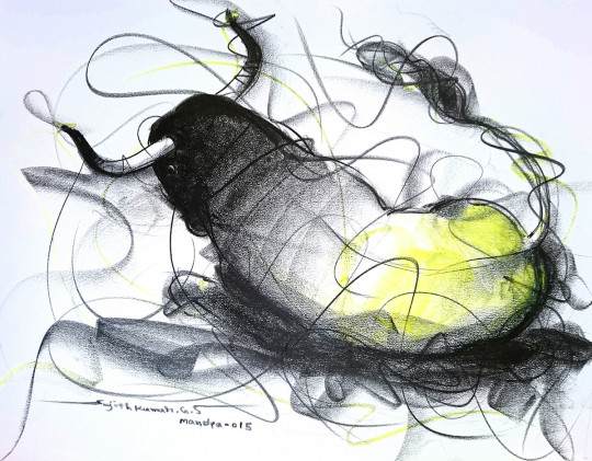 540x421 Paintings - Bull Sketch