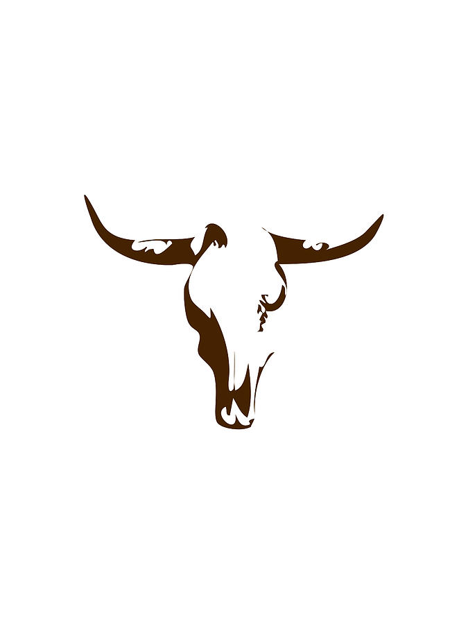 675x900 Minimalist Bull Skull Poster Digital Art By Celestial Images - Bull Skull Sketch