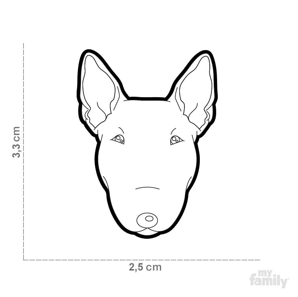 1001x999 Id Tag For New Black And White Bull Terrier Dog Myfamily - Bull Terrier Sketch
