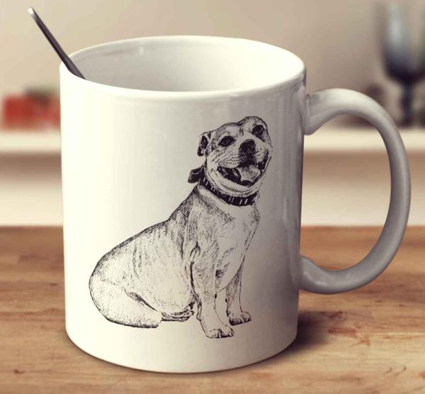 600x556 Staffordshire Bull Terrier Sketch Mug - Bull Terrier Sketch