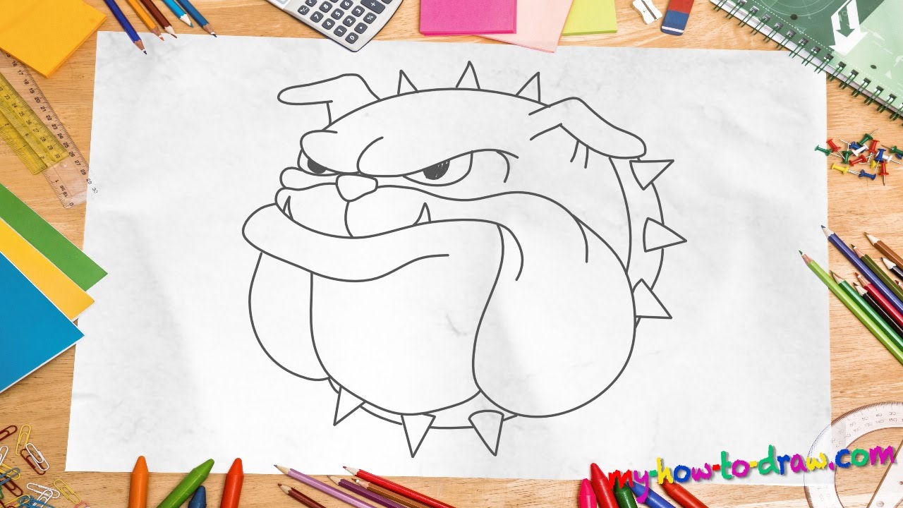 1280x720 How To Draw A Bulldog - Bulldog Face Sketch