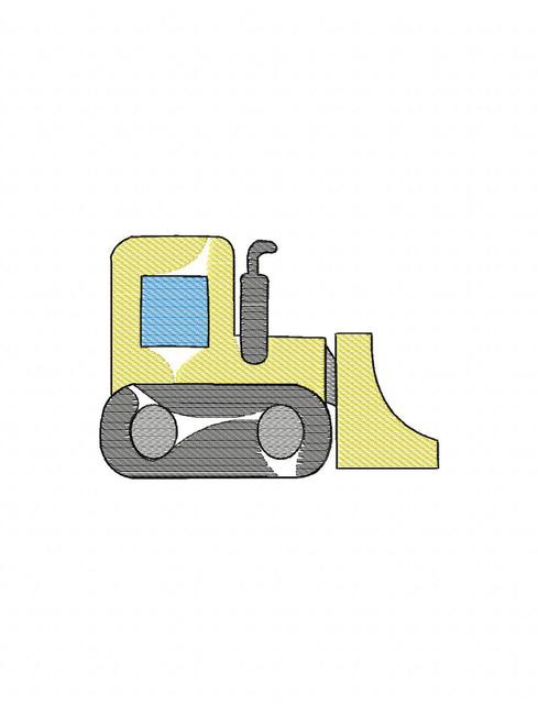 489x640 Bulldozer Sketch Embroidery Design - Bulldozer Sketch
