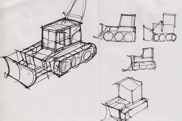 Bulldozer Sketch at PaintingValley.com | Explore collection of