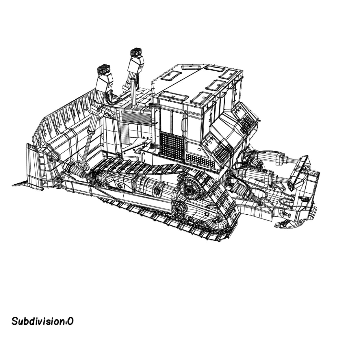 1170x1170 Rigged Bulldozer 3d Model Flatpyramid - Bulldozer Sketch