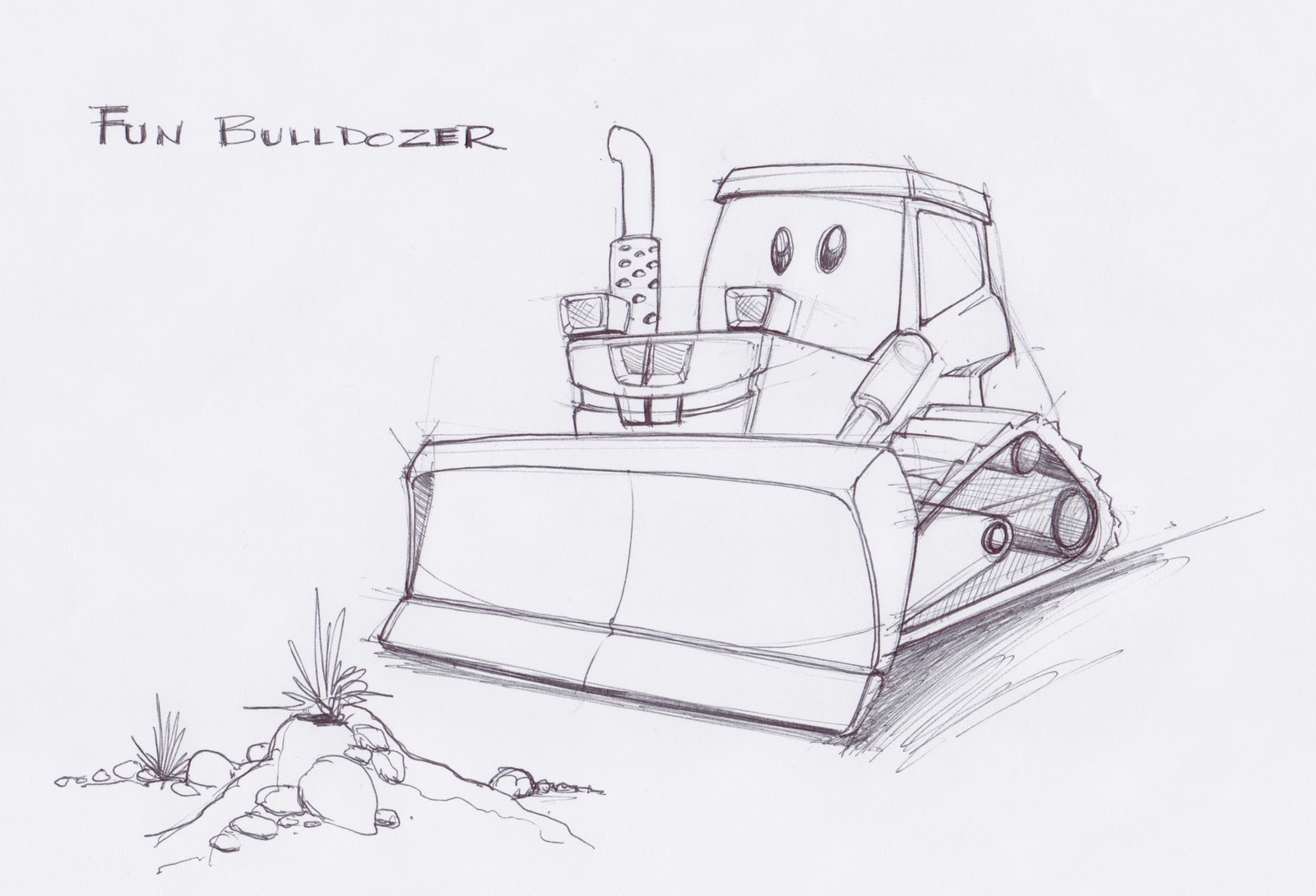 1600x1090 Tight Line - Bulldozer Sketch