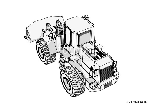 500x354 Sketch Of A Construction Bulldozer Vector Stock Image And Royalty - Bulldozer Sketch
