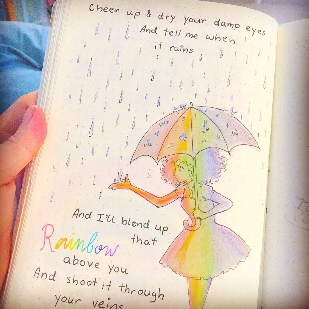 1080x1080 Drew A Sketch For Rainbow Veins In My Bullet Journal This Month - Bullet Sketch