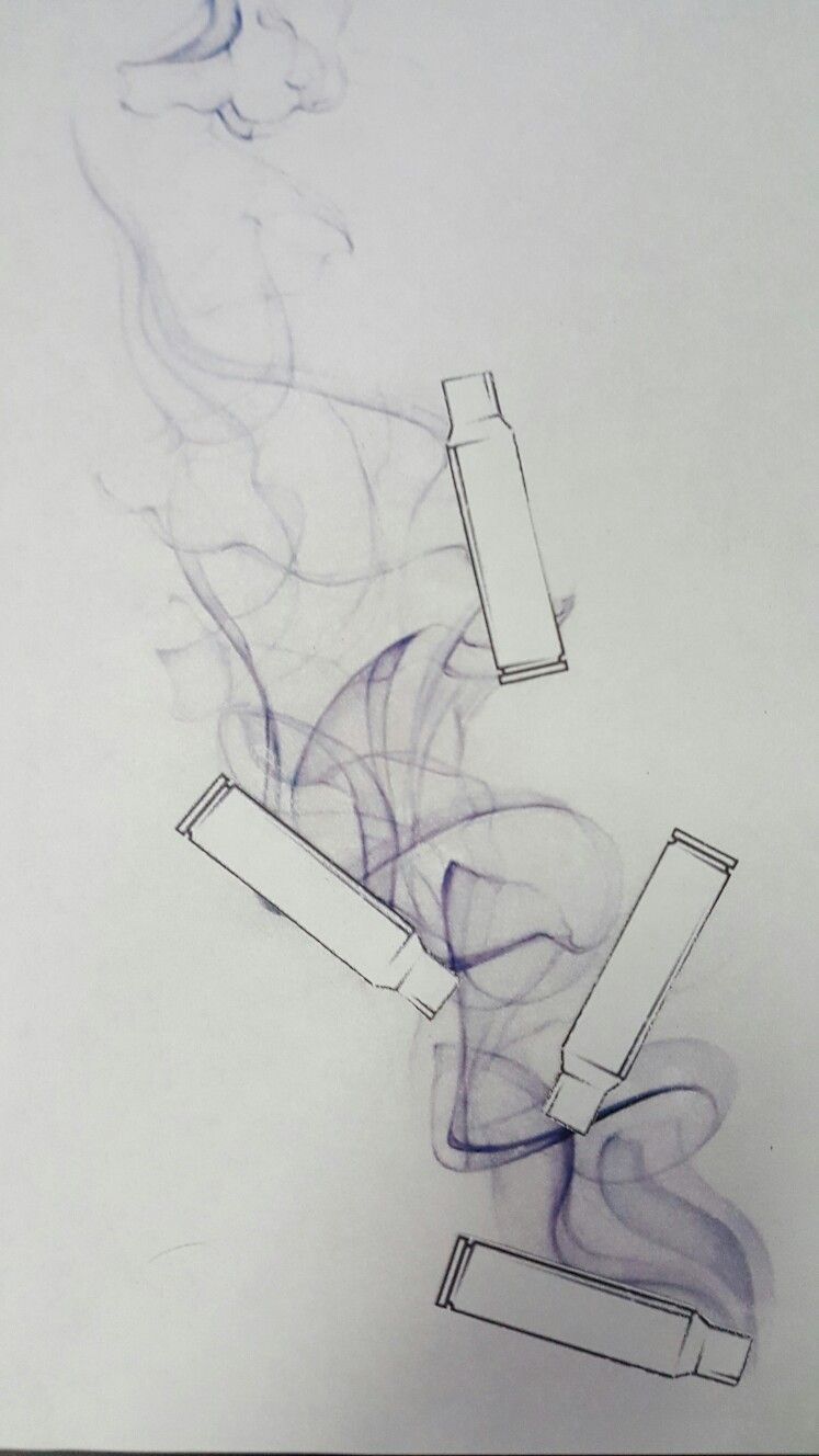 747x1328 Bullet Casing Tattoo With Smoke. If You Get This As A Tattoo - Bullet Sketch