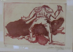 300x214 Search All Lots Skinner Auctioneers - Bullfight Sketch