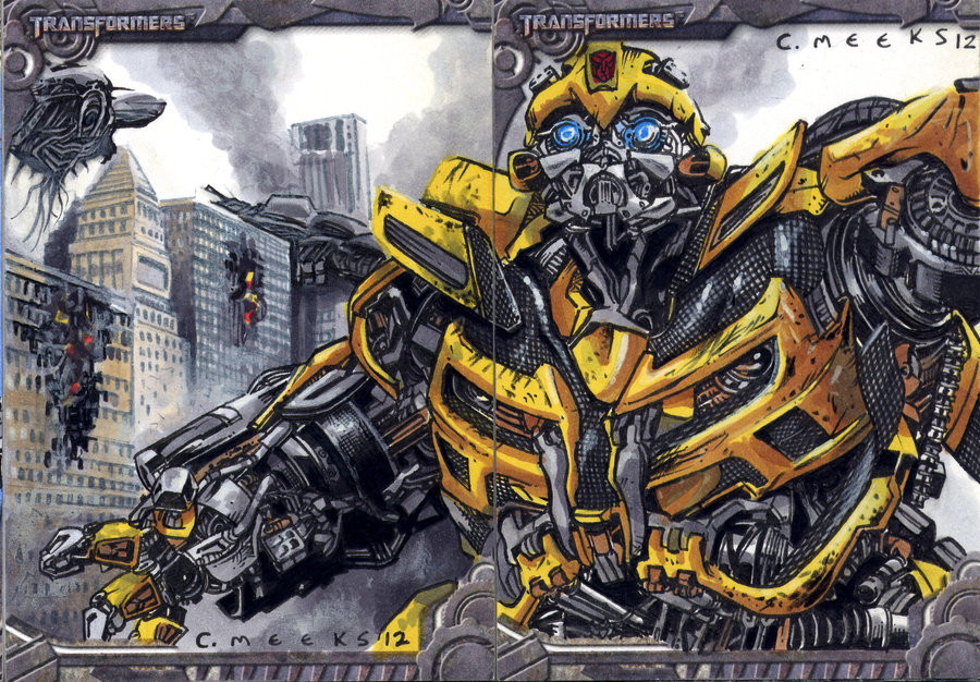 900x626 Transformers Sketch Card Close Up Bumblebee By Kapow2003 - Bumblebee Transformer Sketch