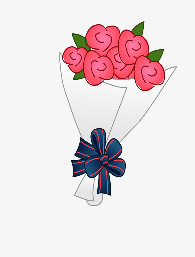 650x855 Vector Red Sketch A Bouquet Of Flowers, Sketch Vector, Vector - Bunch Of Flowers Sketch