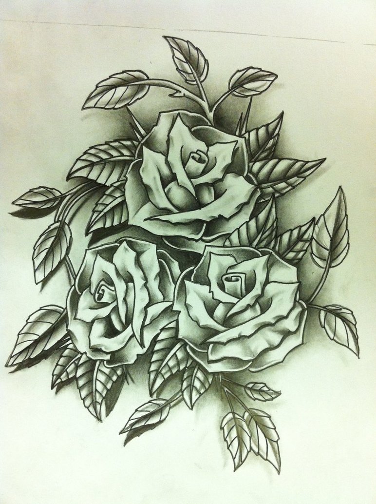 Bunch Of Roses Sketch at PaintingValley.com | Explore collection of ...