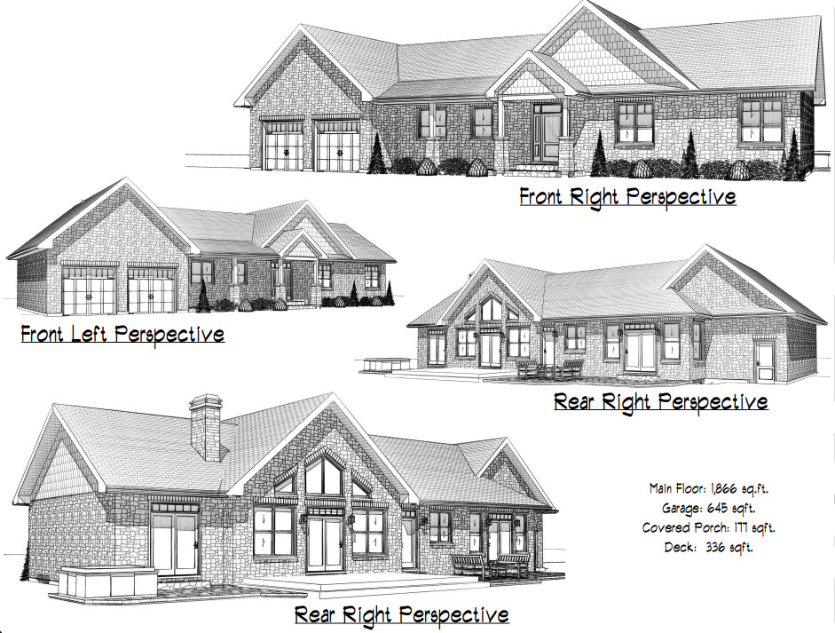 941x713 Bungalow Sketch - Bungalow Sketch