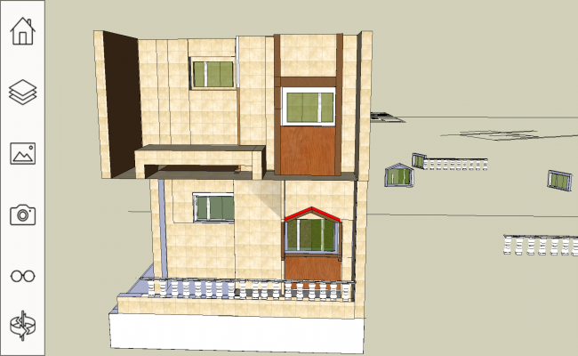 650x400 3d House Bungalow Sketch Up - Bungalow Sketch
