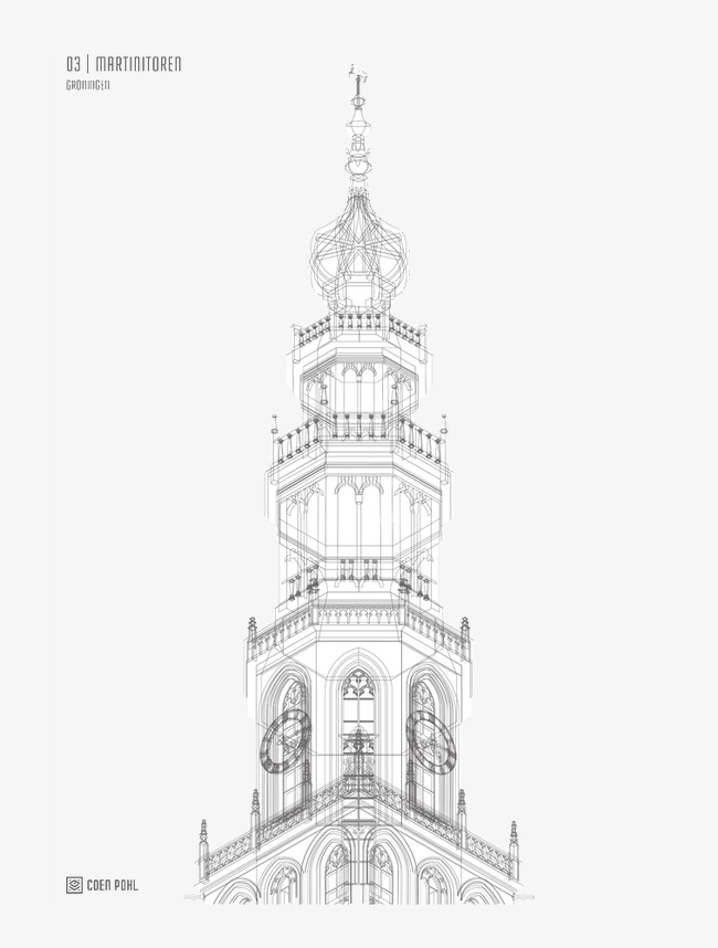 650x858 Hand Drawn Sketch Tower, Bungalow, Sketch Tower, Hand Painted - Bungalow Sketch