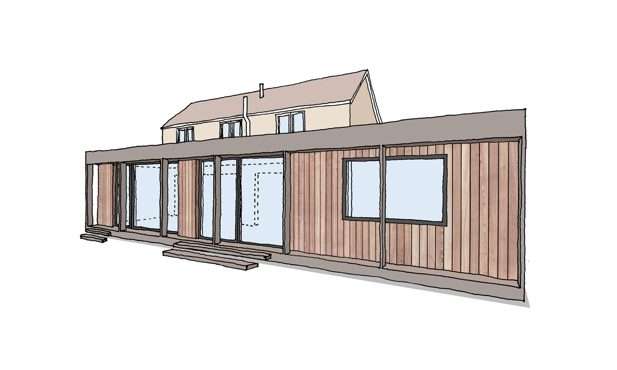 2000x1200 Bungalow Extension Project North East - Bungalow Sketch