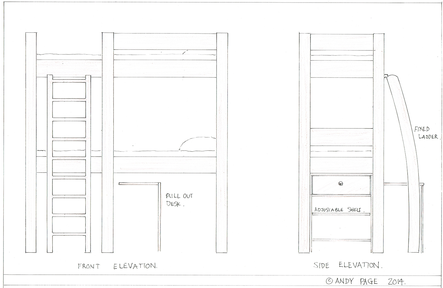 1538x1000 Bunk Bed Sketch - Bunk Bed Sketch