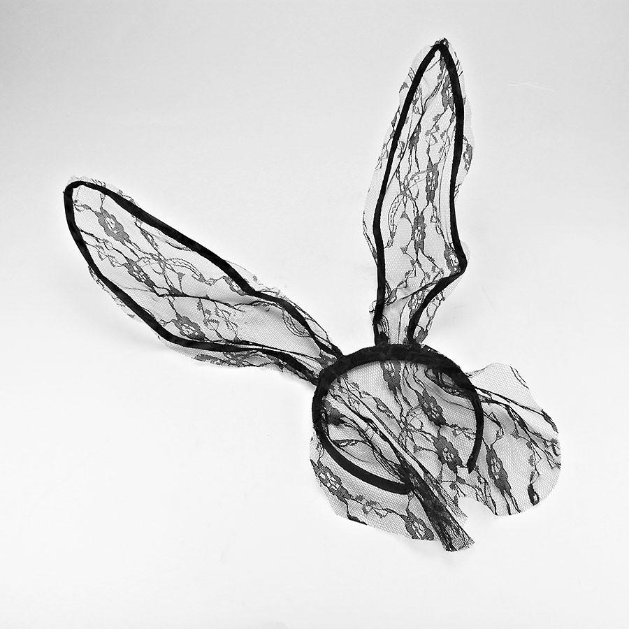 900x900 Lace Bunny Ears Headband With Veil - Bunny Ears Sketch