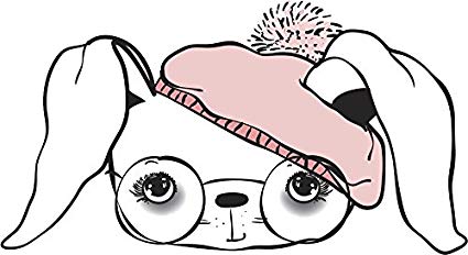 425x232 Cute Sweet Pen Sketch Bunny Rabbit Cartoon Emoji Vinyl - Bunny Rabbit Sketch