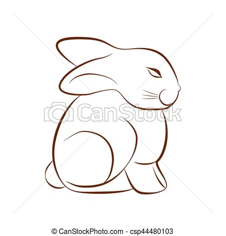 450x470 Easter Bunny Sketch. Hare Or Rabbit Sketch On White Background - Bunny Sketch