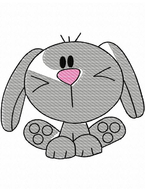 489x640 Bunny 160 Sketch Embroidery Design - Bunny Sketch