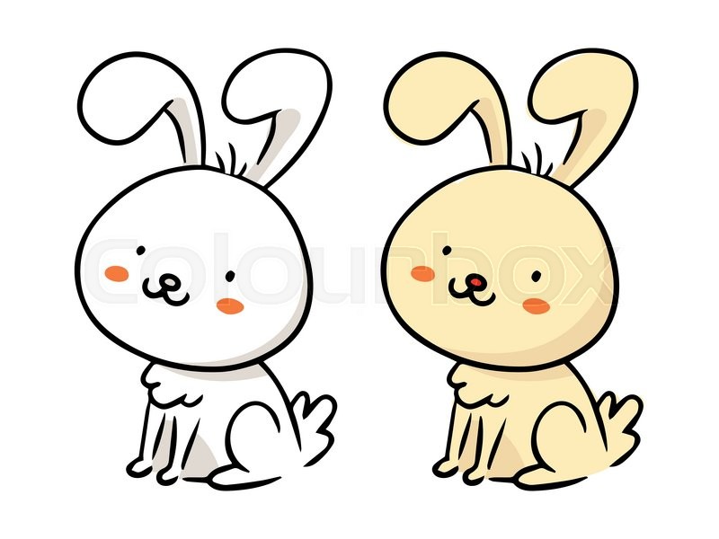 800x600 Cute Freehand Cartoon Vector Character, Funny Rabbit, Easter Bunny - Bunny Sketch Images